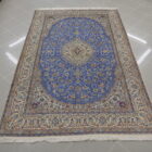 tappeto persiano nain 6fili misto seta fondo azzurro
