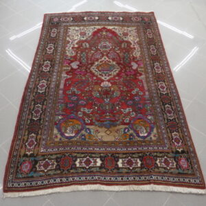 antico tappeto persiano firmato a preghiera semnan da salotto
