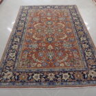 tappeto persiano yazd da salotto molto elegante color rosso ruggine