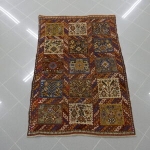 antico raro tappeto gashgai di alta epoca molto colorato