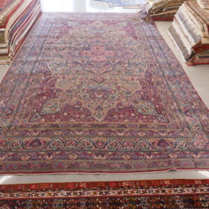 antico gigante tappeto persiano kirman da salotto 580x324
