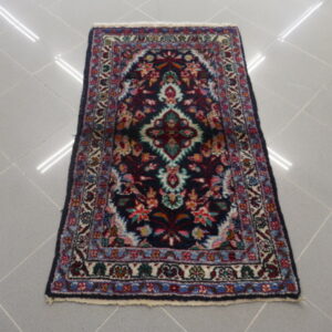 piccolo tappeto persiano mahal fondo blu