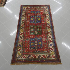 antico tappeto caucasico kazak da salotto colori naturali