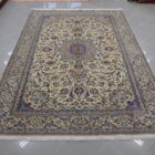 tappeto persiano nain 9 fili fondo avorio da salotto