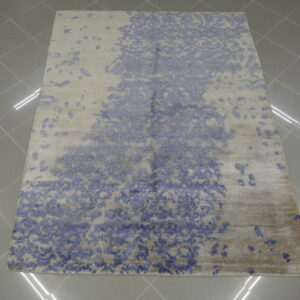 tappeto moderno seta di bamboo azzurro argento da salotto