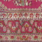 antico tappeto turco ghiordes a doppia preghiera fondo rosa ciclamino 215x133 cm