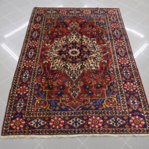 tappeto persiano bakhtiari da salotto con il medaglione
