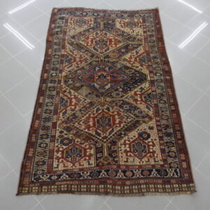 antico tappeto persiano gashgai geometrico di alta epoca