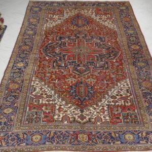 antico tappeto persiano heriz da sala colorato e geometrico