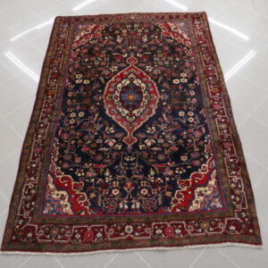 tappeto persiano saruk fondo blu-nero da salotto