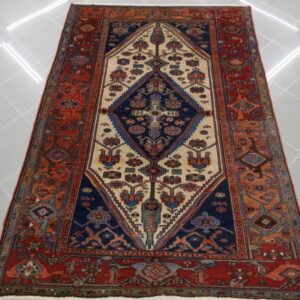 tappeto persiano shahsavan fondo avorio geometrico da salotto