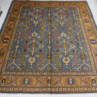 tappeto persiano tabriz da salotto fondo azzurro senza il medaglione tendente al quadrato