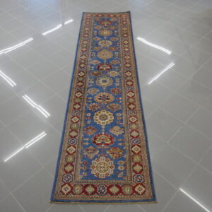 tappeto passatoia fondo azzuro kazak da corridoio
