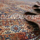 tappeto persiano gashgai antico da salotto con i colori naturali tutto lana 202x130 cm
