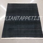 piccolo gabbeh persiano verde scuro quadrato in lana 111x100 cm