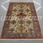 tappeto orientale kazak fondo avorio in lana 178x118 cm