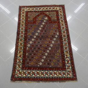 piccolo tappeto karabagh caucaso a preghiera molto allegro e colorato