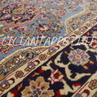 tappeto persiano kum vecchio lana su cotone fondo azzurro 148x108 cm
