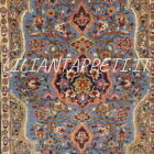 tappeto persiano kum vecchio lana su cotone fondo azzurro 148x108 cm