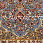tappeto persiano kum vecchio lana su cotone fondo azzurro 148x108 cm