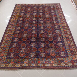 tappeto salotto afghano beshir kazak blu e rosso senza il medaglione
