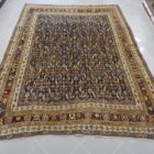 antico tappeto persiano gashgai kashkuli fondo blu motivo herati da salotto