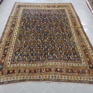antico tappeto persiano gashgai kashkuli fondo blu motivo herati da salotto