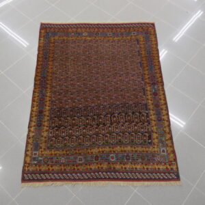 antico piccolo tappeto gashgai khamseh baharlu fondo blu disegno boteh