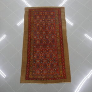 antico tappeto persiano hamadan fondo rosso arancio