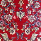 tappeto persiano isfahan misto seta firmato davari fondo rosso 173x111 cm