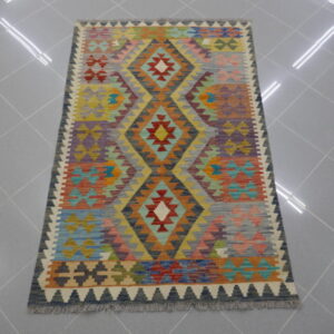 piccolo kilim annodato afghano multicolore