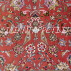 Tappeto persiano Tabriz 60 Raj extrafine antico fondo rosso con medaglione centrale e bordura blu annodato a mano 250x240 cm