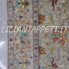 tappeto moderno orientale floreale fondo grigio da salotto in lana 240x178 cm