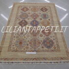 tappeto orientale ziegler da salotto fondo grigio in lana 205x152 cm