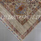 tappeto orientale ziegler da salotto fondo grigio in lana 205x152 cm