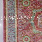 tappeto ziegler disegno mamelucco fondo rosso da salotto 205x158 cm in lana su cotone