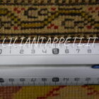 tappeto turco antico kayseri da salotto senza il medaglione tutto lana fondo rosso 338x240 cm