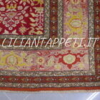 tappeto turco antico kayseri da salotto senza il medaglione tutto lana fondo rosso 338x240 cm