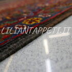 antico tappeto persiano azarbaijan karadagh da salotto fondo rosso 205x142 cm