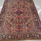 antico tappeto persiano borcialu da salotto fondo avorio floreale