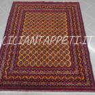 tappeto bukhara fondo giallo da salotto in lana 192x157 cm