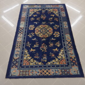 antico tappeto cinese ningxia fondo blu da salotto