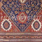 tappeto persiano gashgai antico da salotto fondo blu tutto lana 248X170 cm