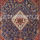 tappeto persiano gashgai antico da salotto fondo blu tutto lana 248X170 cm