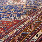 tappeto persiano gashgai antico da salotto fondo blu tutto lana 248X170 cm