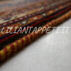 tappeto persiano gashgai antico da salotto fondo blu tutto lana 248X170 cm