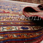 tappeto antico persiano gashgai da salotto fondo blu 236x156 cm tutto lana