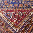 tappeto antico persiano gashgai da salotto fondo blu 236x156 cm tutto lana