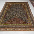 tappeto persiano gashgai kashkuli fondo blu motivo mille fiori da salotto