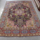 tappeto persiano kirman da salotto molto elegante fondo blu